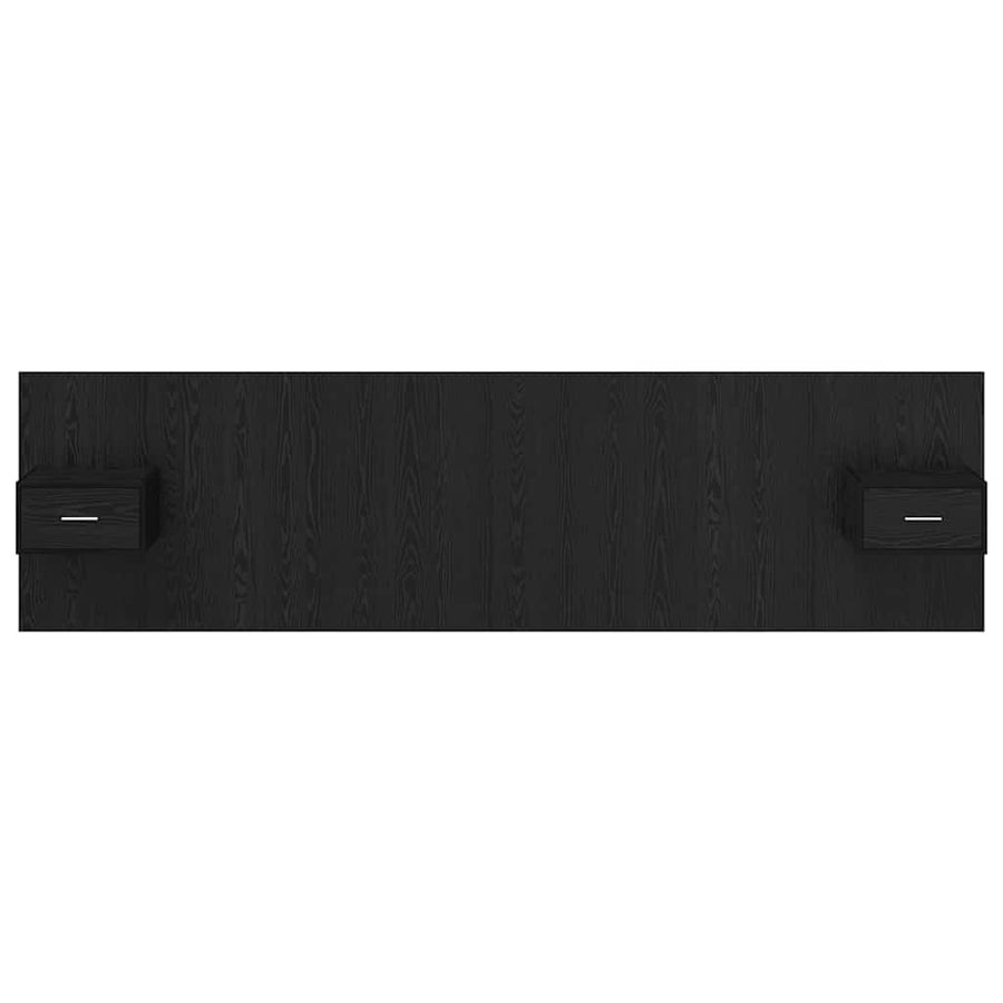 Hoofdbord Met Kast met lade 3 pcs Zwart Eiken Bewerkt hout