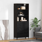 Dressoir zwart eiken 69,5x34x180 cm