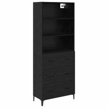 Dressoir Wandgemonteerd met lade 2 pcs Zwart Eiken Bewerkt hout