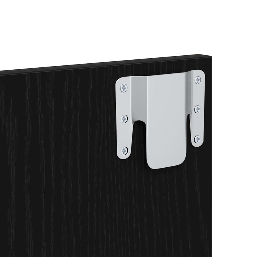 Hoofdbord Met Kast Zwart Eiken 337 x 32,5 x 80 cm Bewerkt hout