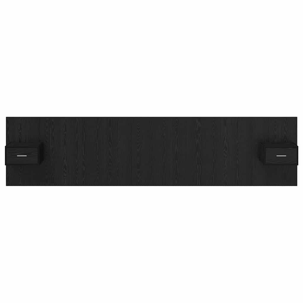 Hoofdbord Met Kast Zwart Eiken 337 x 32,5 x 80 cm Bewerkt hout