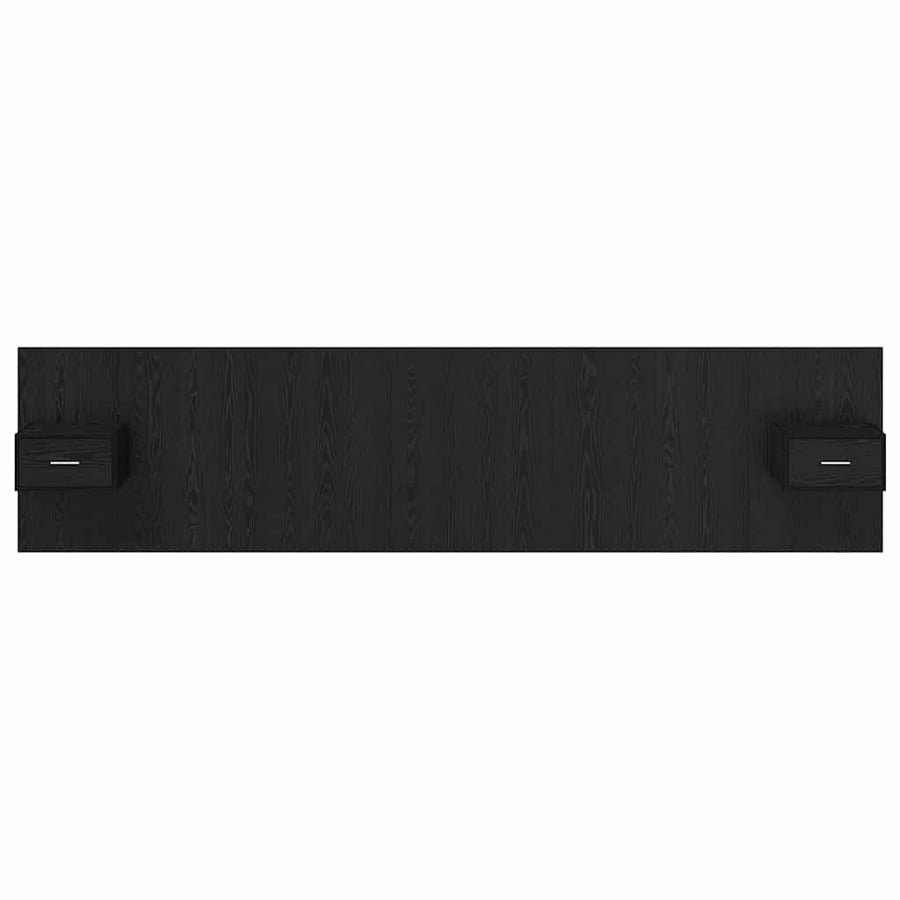 Hoofdbord Met Kast Zwart Eiken 337 x 32,5 x 80 cm Bewerkt hout
