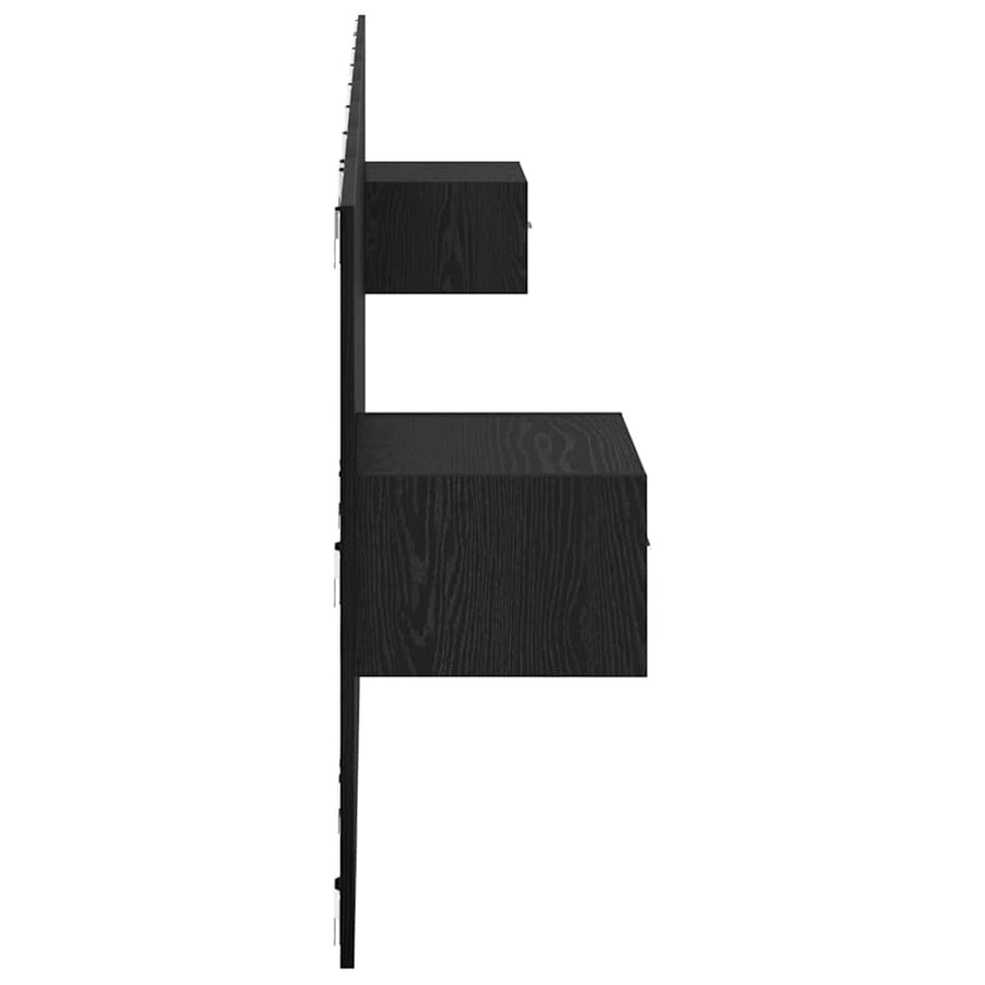 Hoofdbord Met Kast Zwart Eiken 337 x 32,5 x 80 cm Bewerkt hout