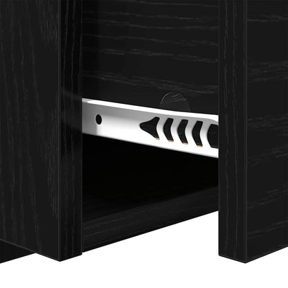 Bed hoofdbord met kastjes 3 pcs Zwart Eiken Bewerkt hout