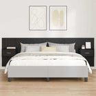 Headboard With Cabinet with drawer 3 pieces Black Oak Engineered wood