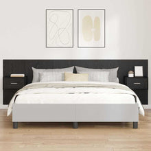 Bed hoofdbord met kastjes 3 pcs Zwart Eiken Bewerkt hout