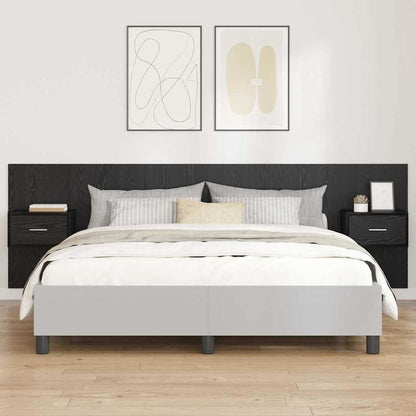 Bed hoofdbord met kastjes 3 pcs Zwart Eiken Bewerkt hout