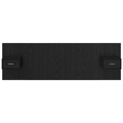 Bed hoofdbord met kastjes 3 pcs Zwart Eiken Bewerkt hout