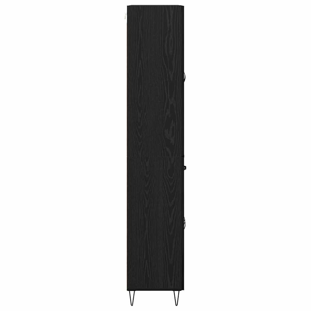 Highboard Wandgemonteerd 2 pcs Zwart Eiken Bewerkt hout