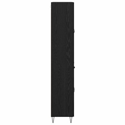 Highboard Wandgemonteerd 2 pcs Zwart Eiken Bewerkt hout