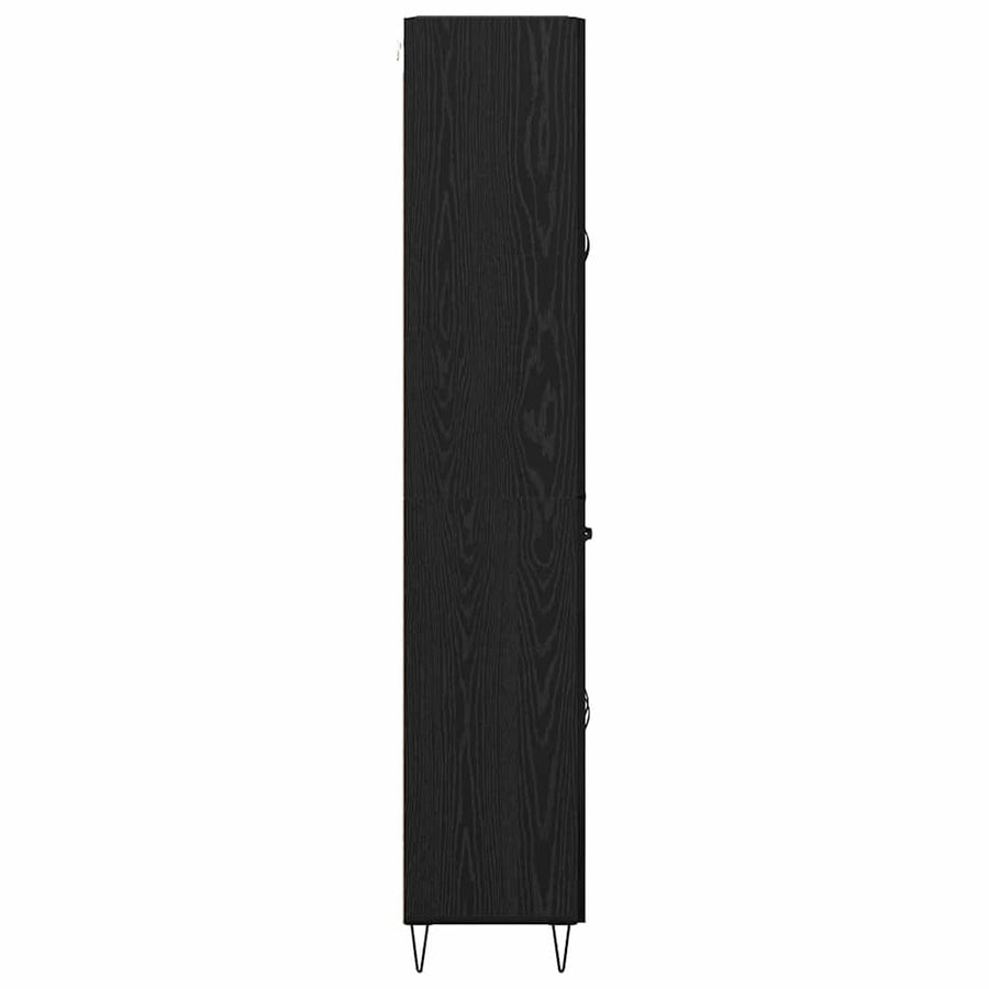 Highboard Wandgemonteerd 2 pcs Zwart Eiken Bewerkt hout