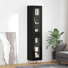Highboard Zwart Eiken 34,5 x 34 x 180 cm Bewerkt hout