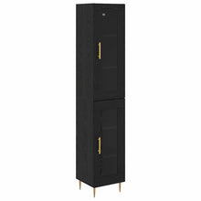 Highboard Zwart Eiken 34,5 x 34 x 180 cm Bewerkt hout