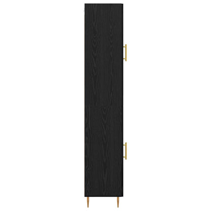 Highboard Zwart Eiken 34,5 x 34 x 180 cm Bewerkt hout