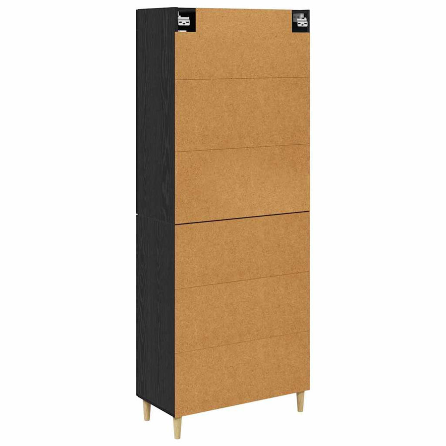 Highboard Wandgemonteerd 2 pcs Zwart Eiken Bewerkt hout