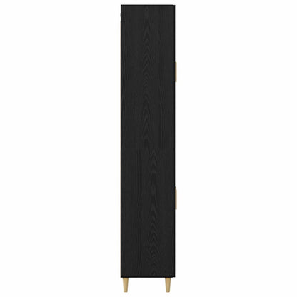Highboard Wandgemonteerd 2 pcs Zwart Eiken Bewerkt hout
