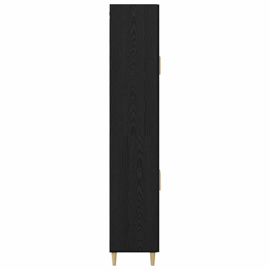 Highboard Wandgemonteerd 2 pcs Zwart Eiken Bewerkt hout