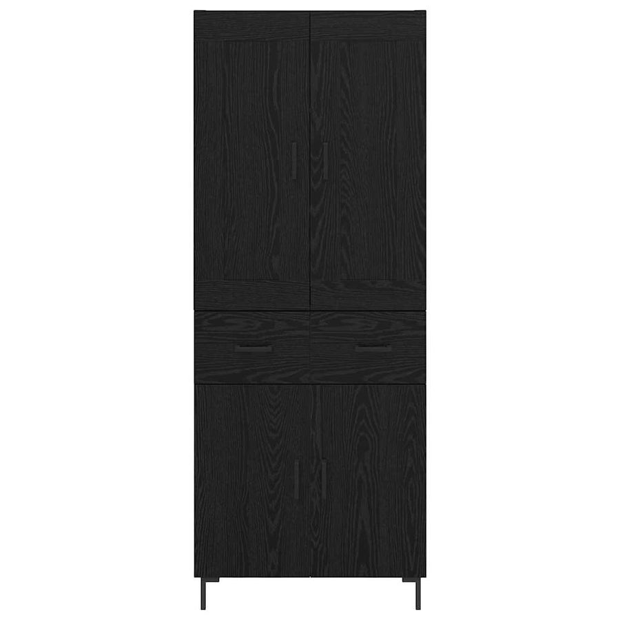 Highboard met lade Zwart Eiken 69,5 x 34 x 180 cm Bewerkt hout