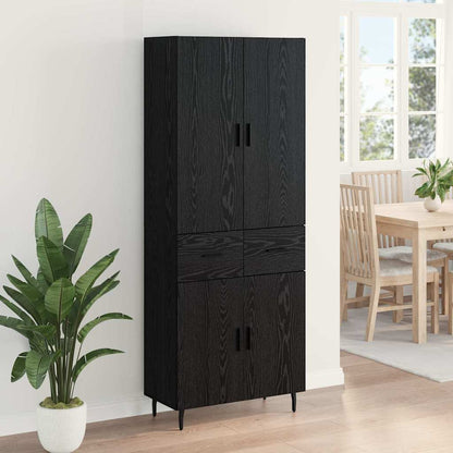 Highboard 2 pcs Zwart eiken 69,5 x 34 x 180 cm Bewerkt hout