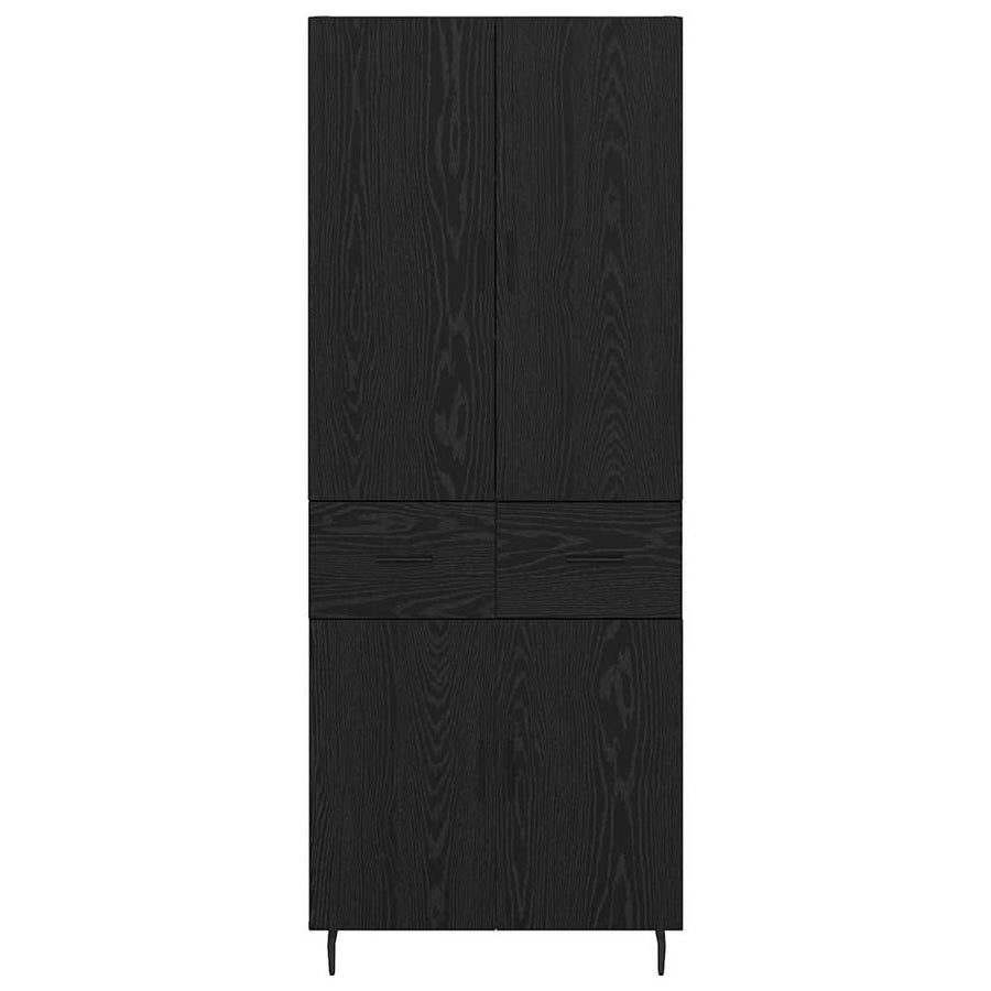 Highboard 2 pcs Zwart eiken 69,5 x 34 x 180 cm Bewerkt hout