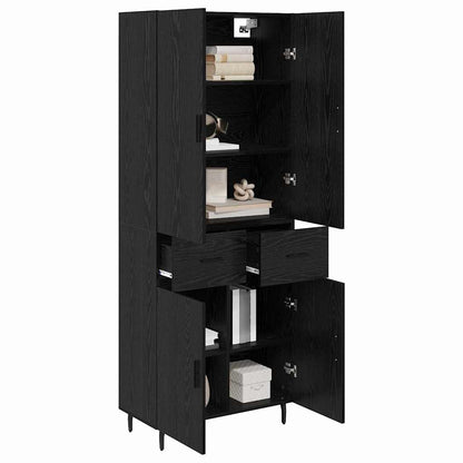 Highboard 2 pcs Zwart eiken 69,5 x 34 x 180 cm Bewerkt hout
