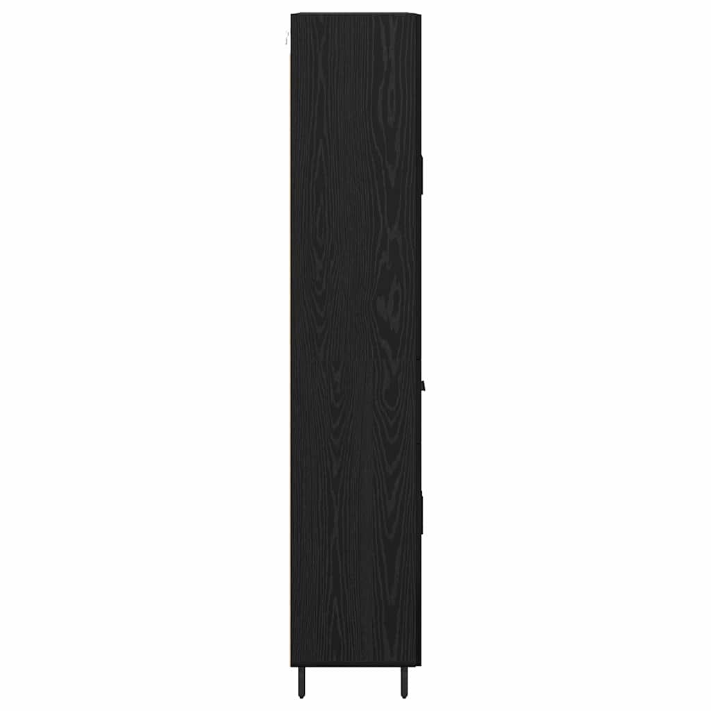 Highboard 2 pcs Zwart eiken 69,5 x 34 x 180 cm Bewerkt hout