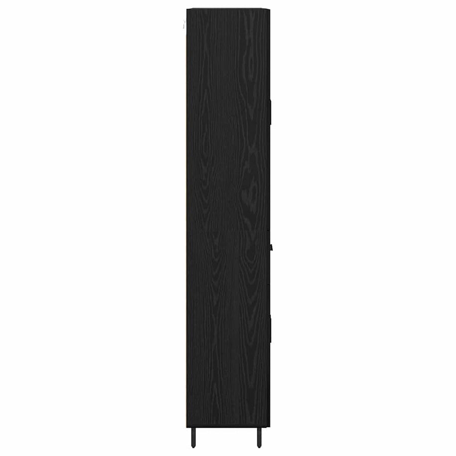 Highboard 2 pcs Zwart eiken 69,5 x 34 x 180 cm Bewerkt hout