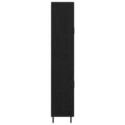 Highboard met lade Zwart Eiken 69,5 x 34 x 180 cm Bewerkt hout
