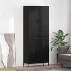 Highboard zwart eiken 69,5x34x180 cm