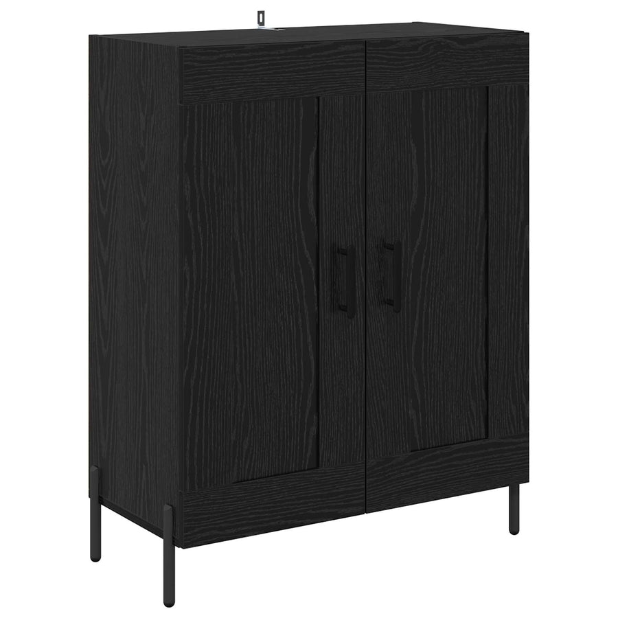 Highboard Zwart Eiken 69,5 x 34 x 180 cm Bewerkt hout