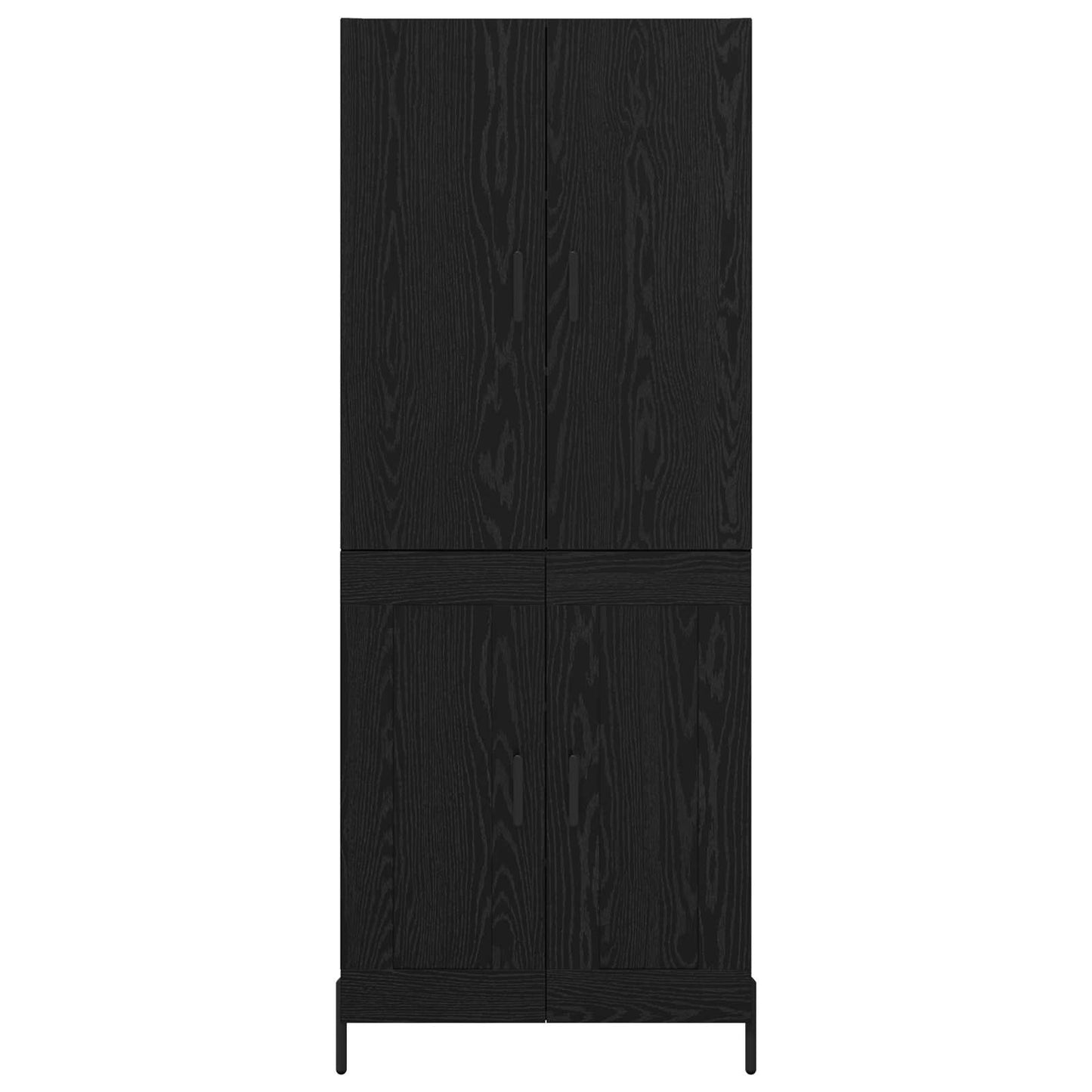 Highboard Zwart Eiken 69,5 x 34 x 180 cm Bewerkt hout