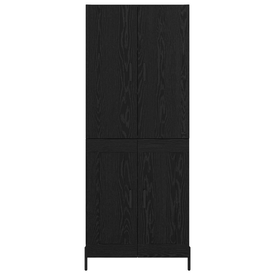 Highboard Zwart Eiken 69,5 x 34 x 180 cm Bewerkt hout
