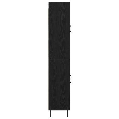 Highboard Zwart Eiken 69,5 x 34 x 180 cm Bewerkt hout