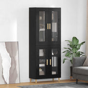 Wandkast zwart eiken 69,5x34x90 cm