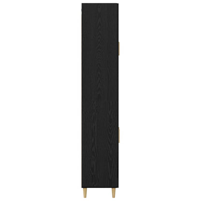 Highboard Wandgemonteerd 2 pcs Zwart Eiken Bewerkt hout