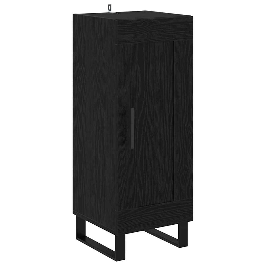 Highboard Zwart Eiken 69,5 x 34 x 180 cm Bewerkt hout