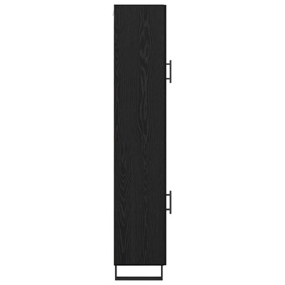 Highboard Zwart Eiken 69,5 x 34 x 180 cm Bewerkt hout