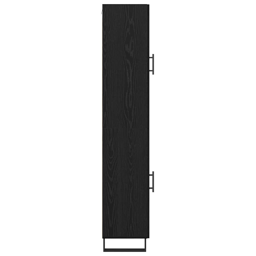 Highboard Zwart Eiken 69,5 x 34 x 180 cm Bewerkt hout