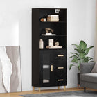 Tall Cabinet Black Oak 69.5 x 32.5 x 180 cm Engineered Wood
