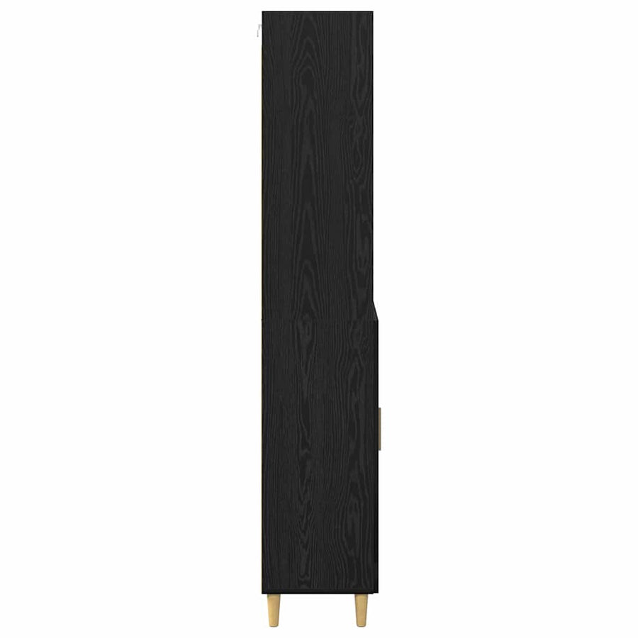 Highboard 2 pcs Zwart Eiken 69,5 x 34 x 180 cm Bewerkt hout