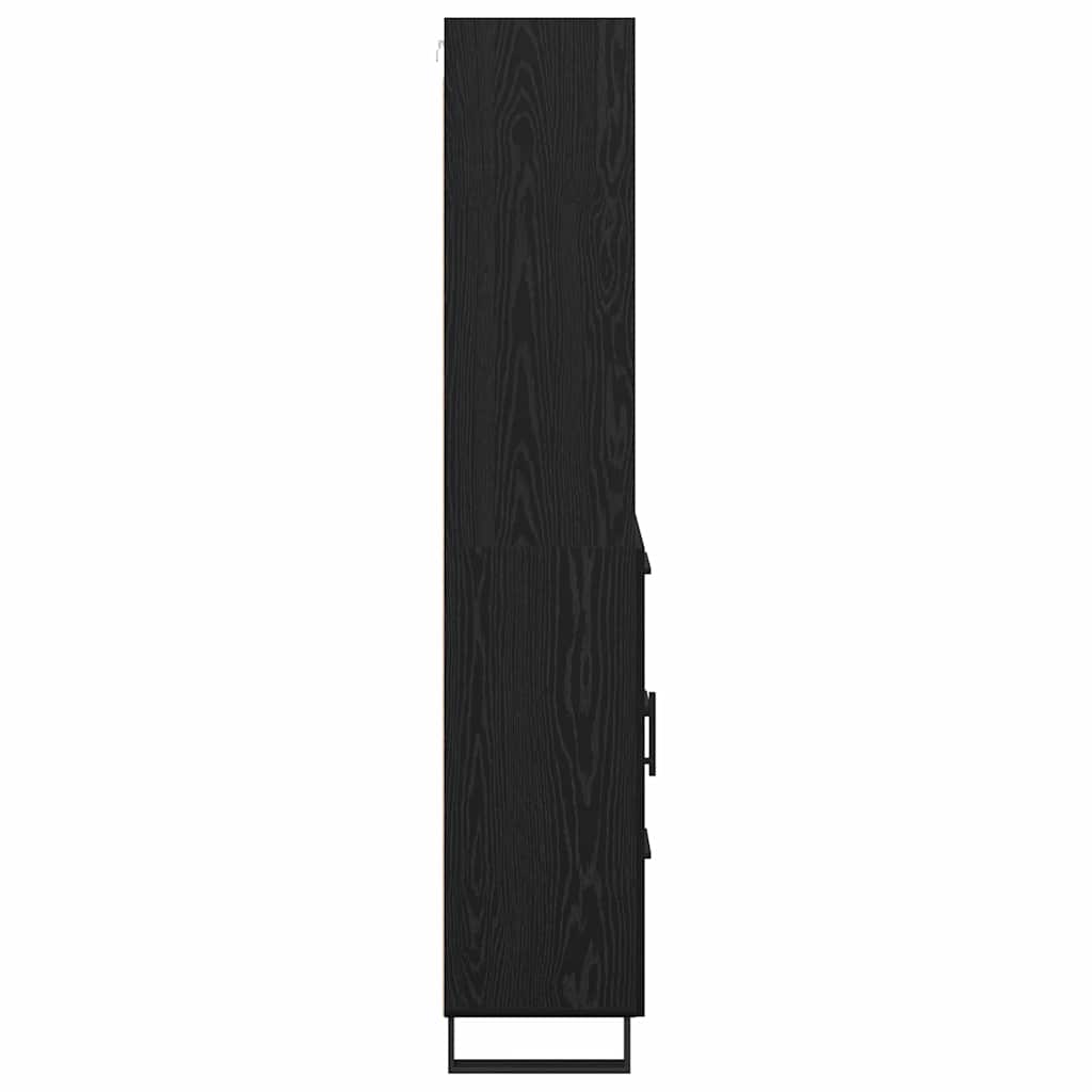 Highboard Wandgemonteerd 2 pcs Zwart Eiken Bewerkt hout