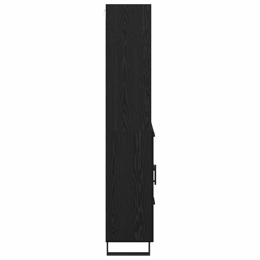 Highboard Wandgemonteerd 2 pcs Zwart Eiken Bewerkt hout