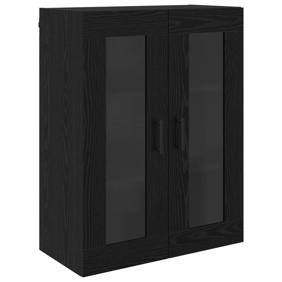 Highboard Zwart Eiken 69,5 x 34 x 180 cm Bewerkt hout