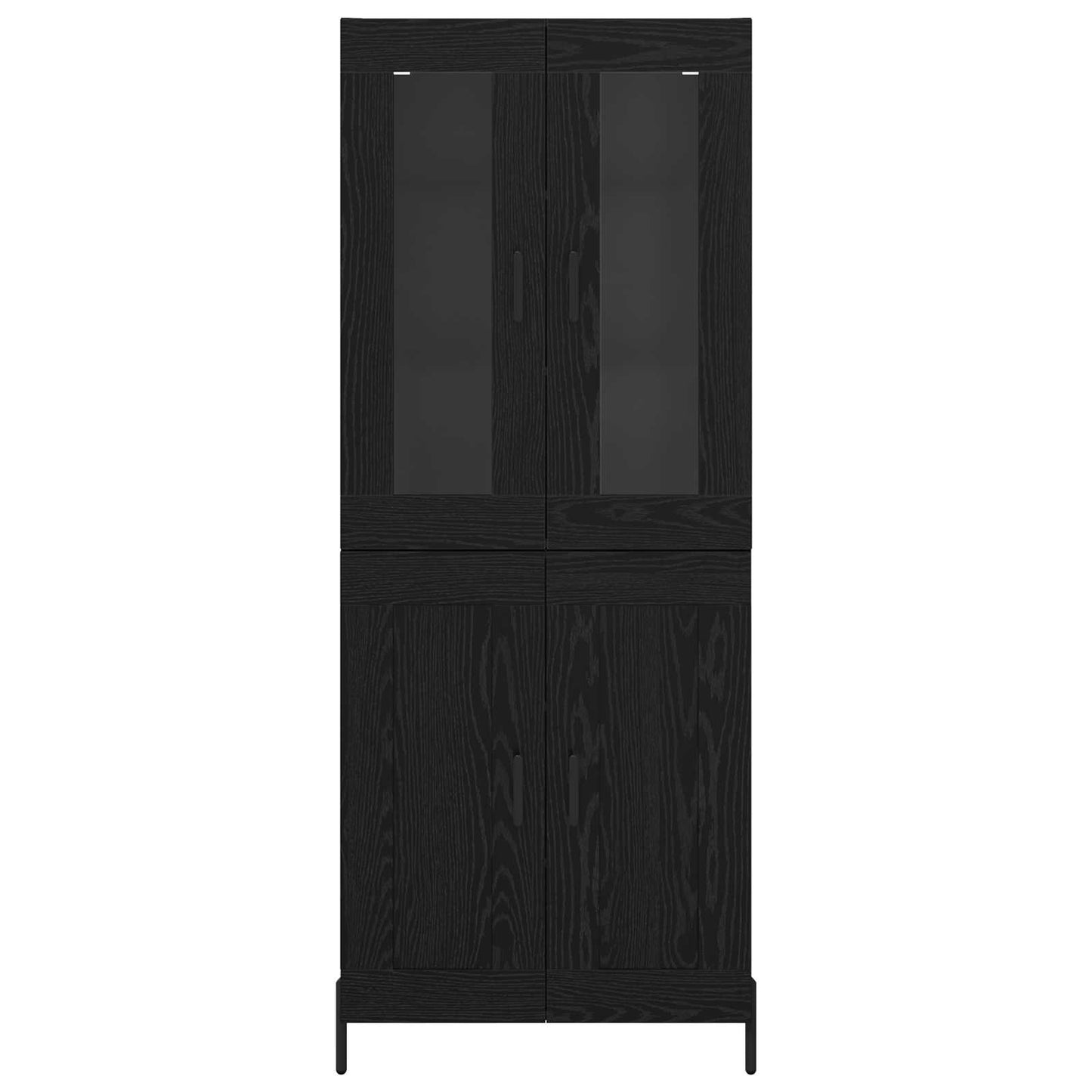 Highboard Zwart Eiken 69,5 x 34 x 180 cm Bewerkt hout