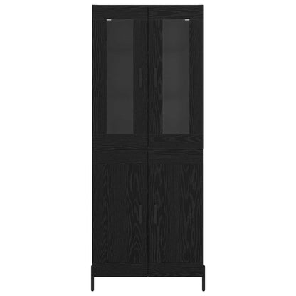 Highboard Zwart Eiken 69,5 x 34 x 180 cm Bewerkt hout