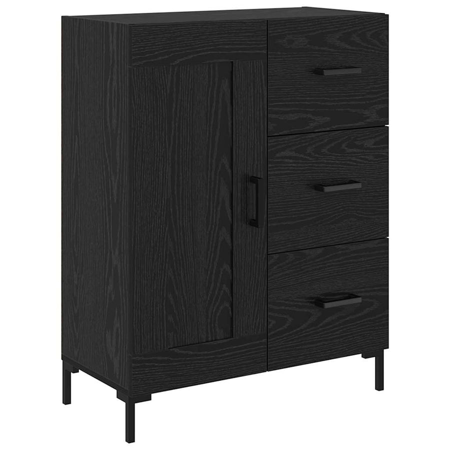 Hoge kast 2 pcs Zwart Eiken 69,5 x 34 x 180 cm Bewerkt hout