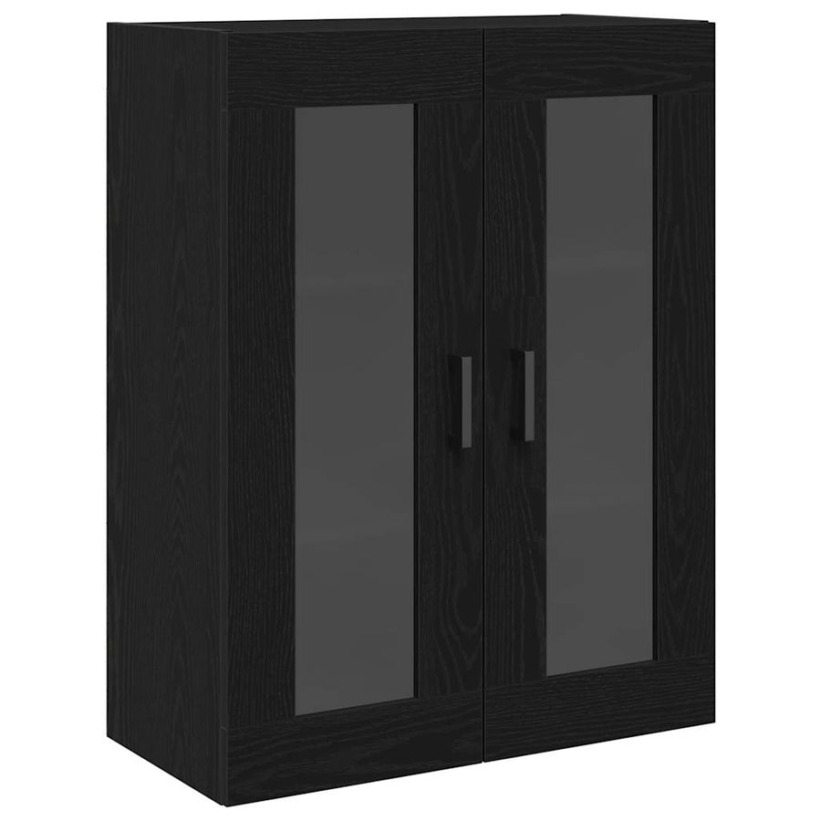 Hoge kast 2 pcs Zwart Eiken 69,5 x 34 x 180 cm Bewerkt hout