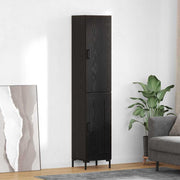 Hoge kast zwart eiken 34,5x34x180 cm