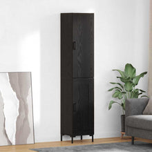 Highboard Wandgemonteerd 2 pcs Zwart Eiken Bewerkt hout