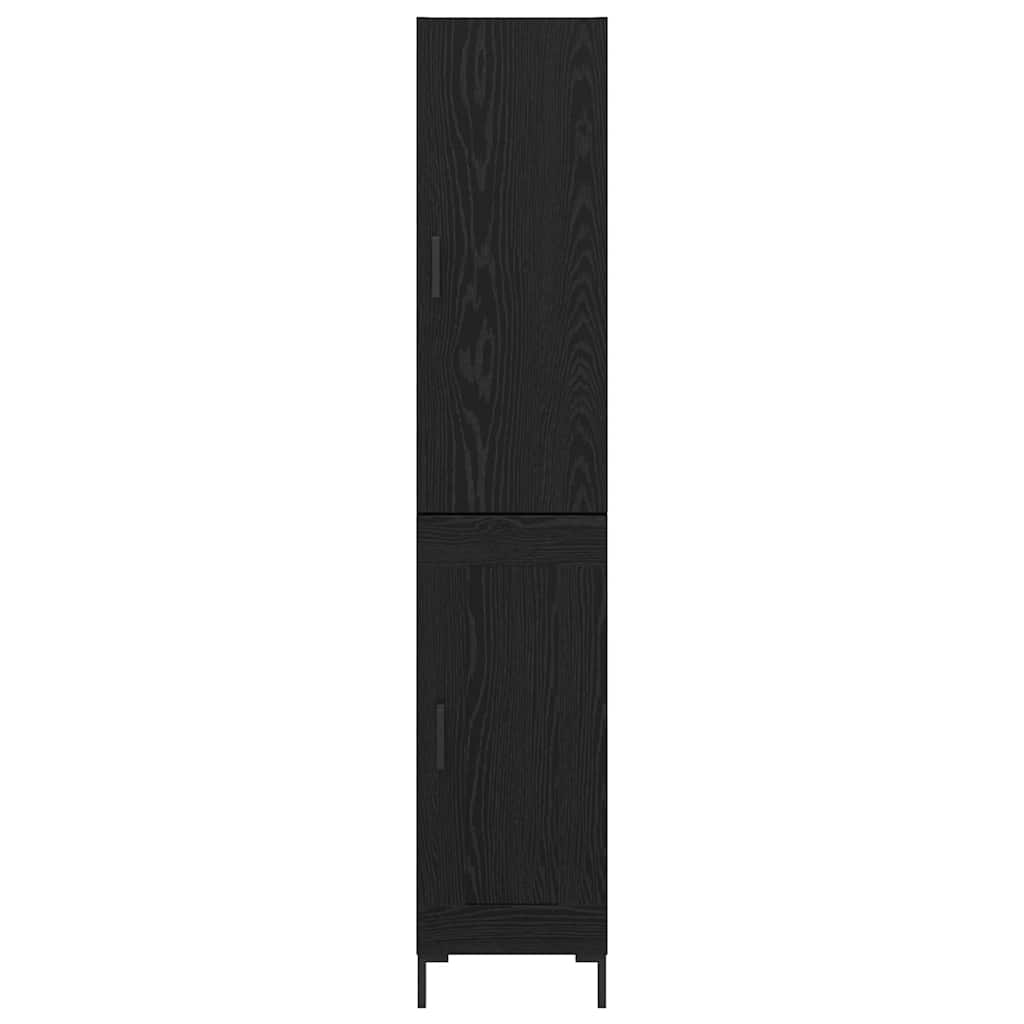 Highboard Wandgemonteerd 2 pcs Zwart Eiken Bewerkt hout